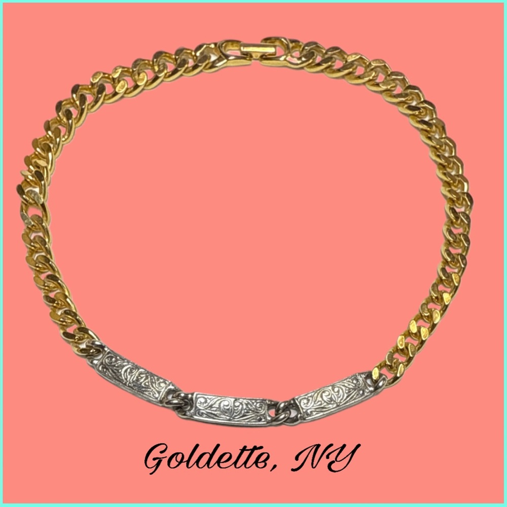 Vintage Goldette N.Y. 2-Tone Heavy Chain Choker